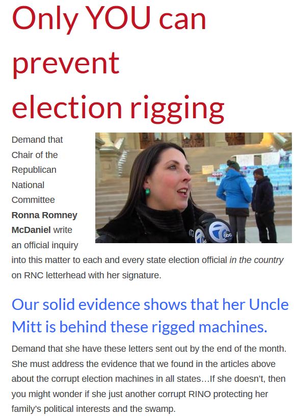 Ronna and election rigging